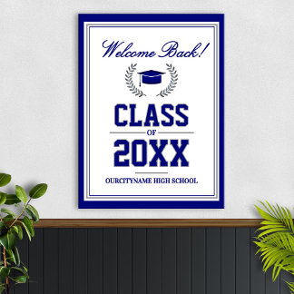 Välkommen till klassåterträff med skolans färger poster