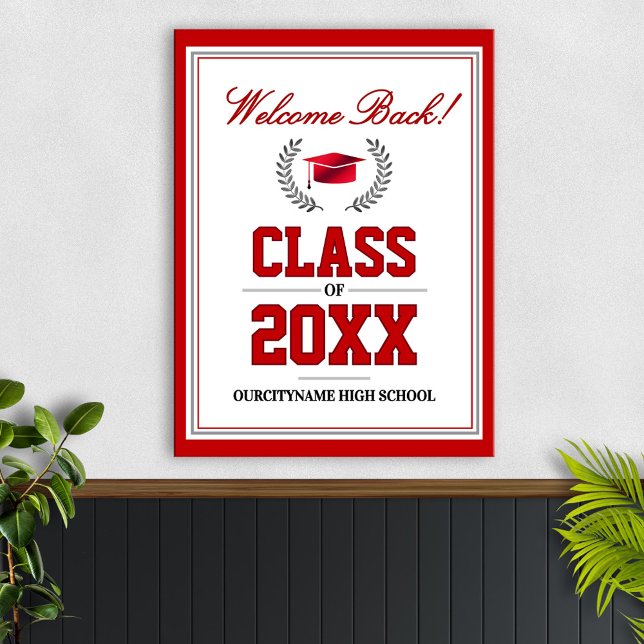Välkommen till klassåterträff med skolans färger poster (Skapare uppladdad)