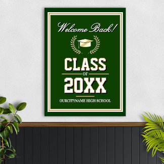 Välkommen till klassåterträff med skolans färger poster