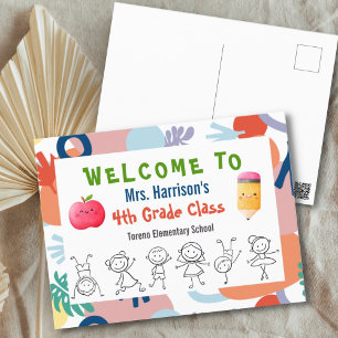 Välkommen till klassläraren Apple Back to school Vykort