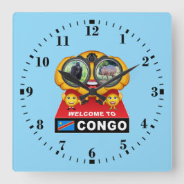 Välkommen till Kongo Fyrkantig Klocka