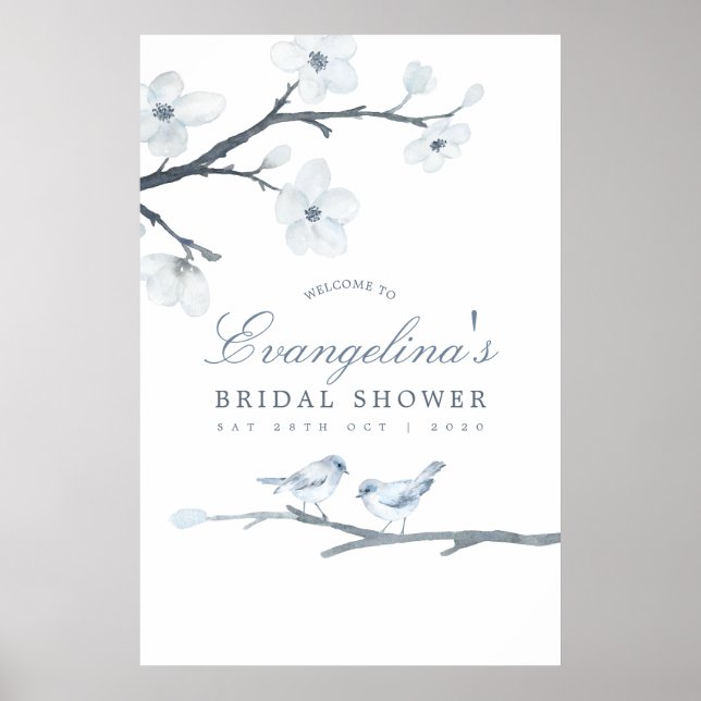 Välkommen till körsbärsblommans bröllopsdusch poster (Framsidan)