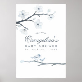 Välkommen till körsbärsblommas baby shower poster