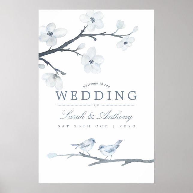 Välkommen till körsbärsblommors vårbröllop poster (Framsidan)