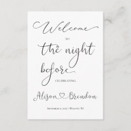 Välkommen till kvällen före svart-vit tilläggskort