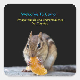 Välkommen till lägret fyrkantigt klistermärke