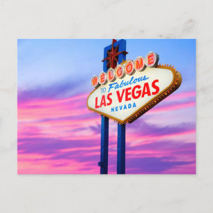 Välkommen till Las Vega, lila blå himmel vykort