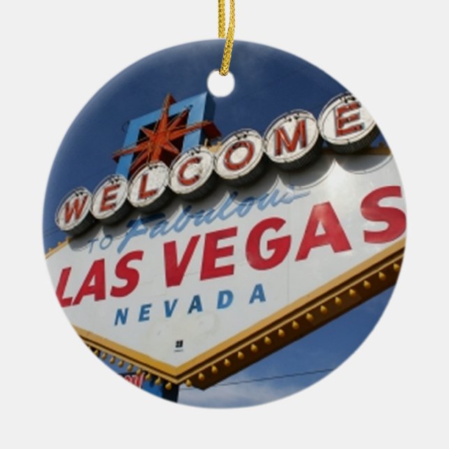 Välkommen till Las Vegas Julgransprydnad Keramik (Framsidan)