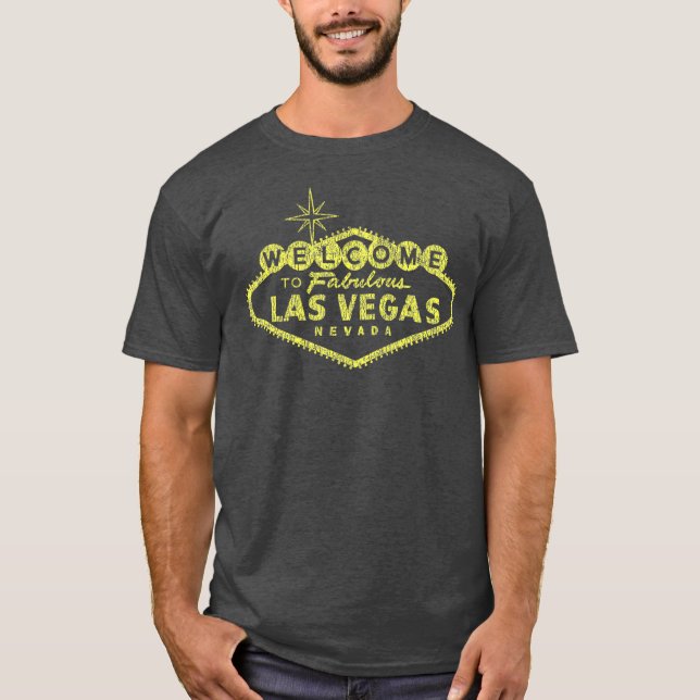 Välkommen till Las Vegas Nevada Distress-skylten T Shirt (Framsida)