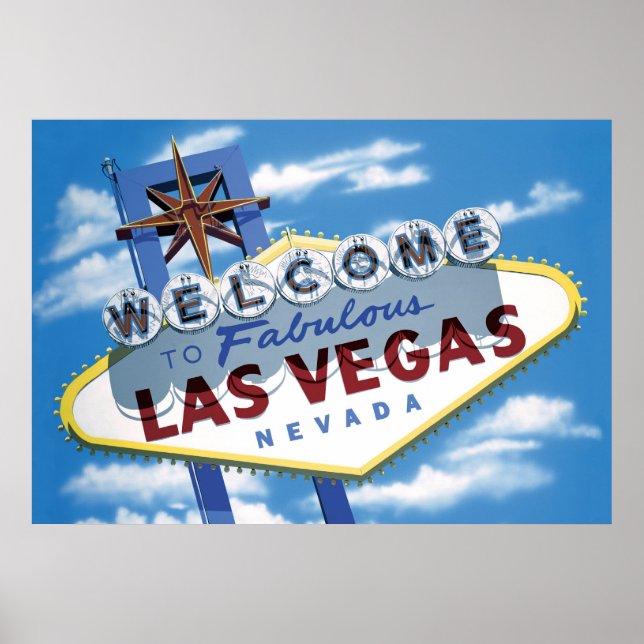 Välkommen till Las Vegas Retro Poster Skriv ut (Framsidan)