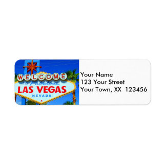 Välkommen till Las Vegas-Returetiketter Returadress Etikett