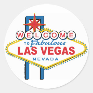 Välkommen till Las-Vegas Runt Klistermärke