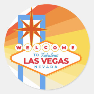 Välkommen till Las Vegas Runt Klistermärke