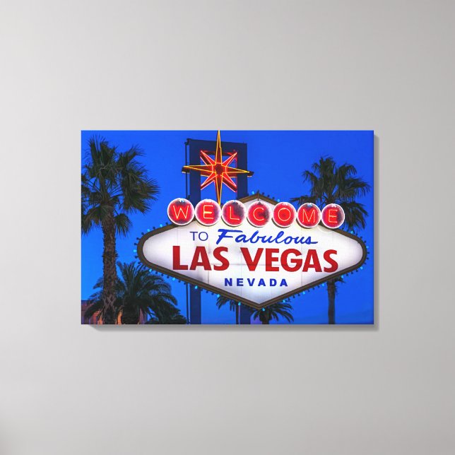 Välkommen till Las Vegas-signalen Canvastryck (Framsida)