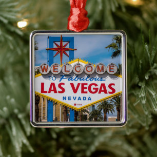 Välkommen till Las Vegas-signalen Julgransprydnad Metall