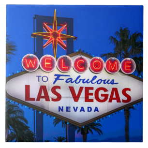 Välkommen till Las Vegas-signalen Kakelplatta
