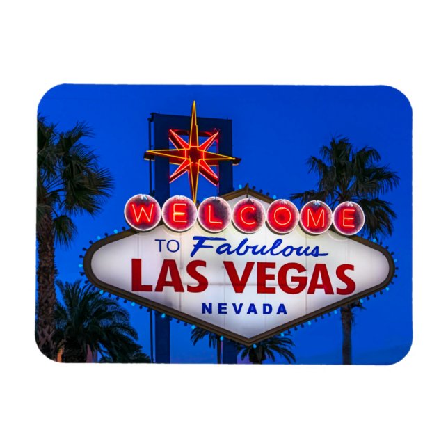 Välkommen till Las Vegas-signalen Magnet (Horisontell)