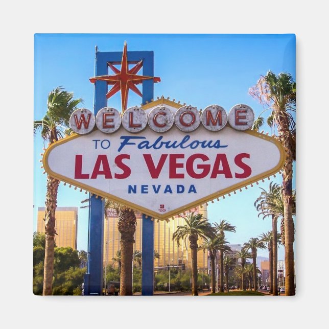 Välkommen till Las Vegas-signaturmagnet Magnet (Framsidan)