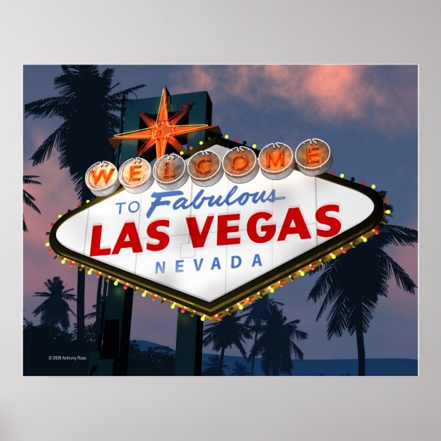Välkommen till Las Vegas - signera Nattrekord Post Poster (Framsidan)
