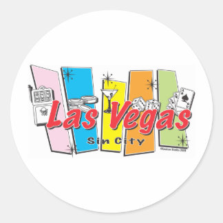 Välkommen till Las-Vegas Sin City Runt Klistermärke