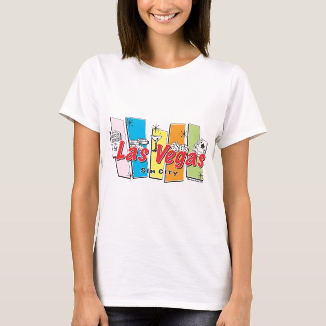 Välkommen till Las-Vegas Sin City Tee Shirt (Framsida)