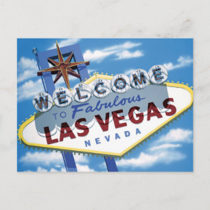 Välkommen till Las Vegas skylt Retro neonskylt vyk Vykort