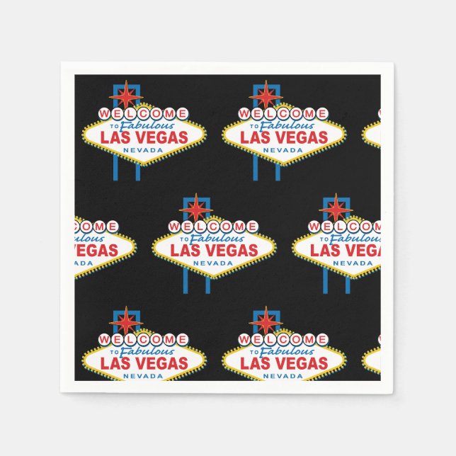 Välkommen till Las Vegas-skylten Pappersservett (Framsidan)