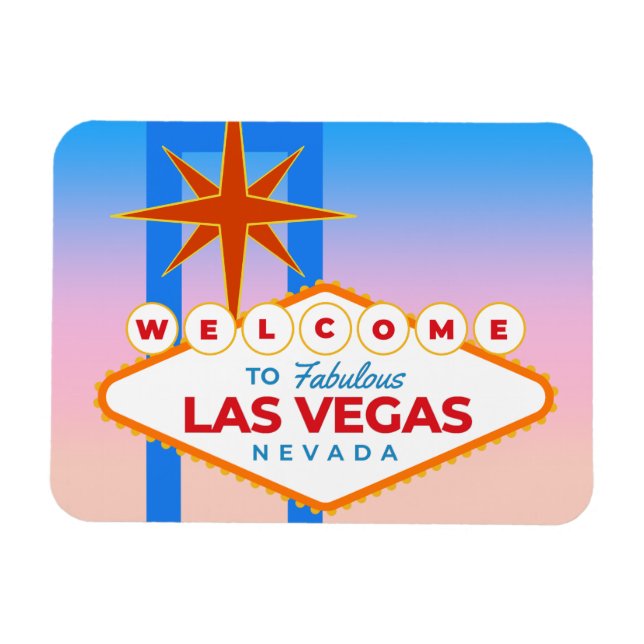 Välkommen till Las Vegas Sunset Magnet (Horisontell)
