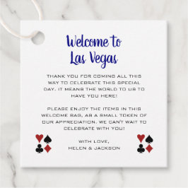 Välkommen till Las Vegas Välkommen Basket Bröllop Gåvor Etiketter