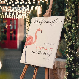 Välkommen till låt oss Flamingle Tropical Födelsed Poster