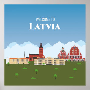 Välkommen till Lettland Poster