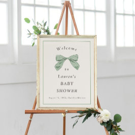 Välkommen till Light Sage Play Bow Elegant Baby Sh Poster