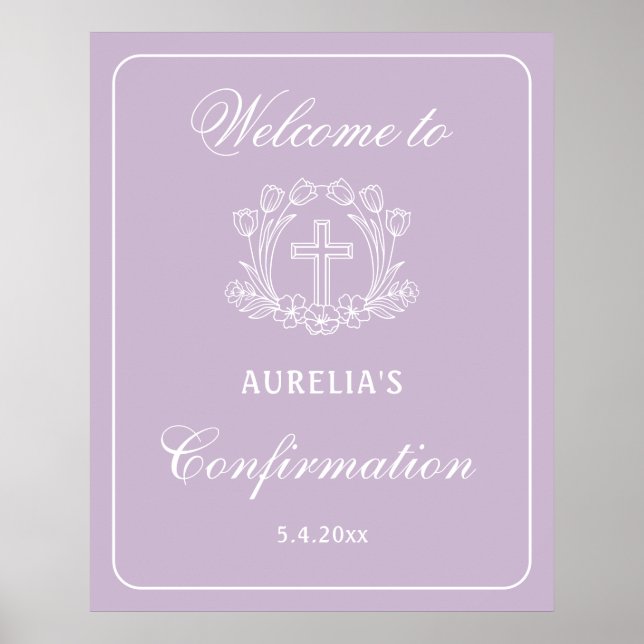 Välkommen till Lilac-bekräftelsen Blommigt Kor Poster (Framsidan)