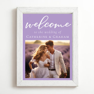 Välkommen till Lilac Lila par Photo Bröllop Poster