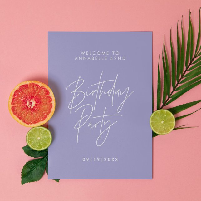 Välkommen till lilan för party-kalkylen poster (Skapare uppladdad)