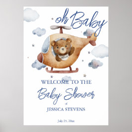 Välkommen till lilla lilla pilothelikopterbabydusc poster
