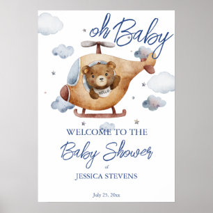 Välkommen till lilla lilla pilothelikopterbabydusc poster