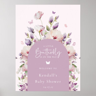 Välkommen till Little Butterfly Garden Baby Shower Poster