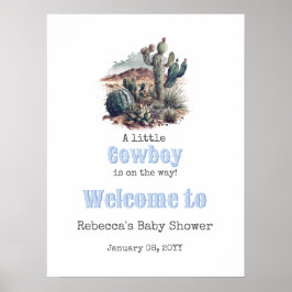 Välkommen till Little Cowboy Western Blue Boy Baby Poster