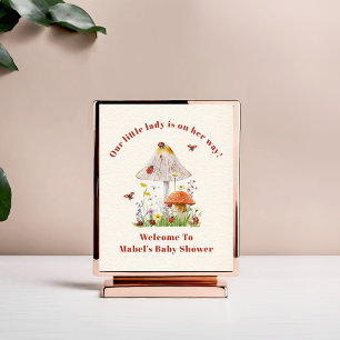 Välkommen till Little Ladybug Mushroom Baby Shower Poster
