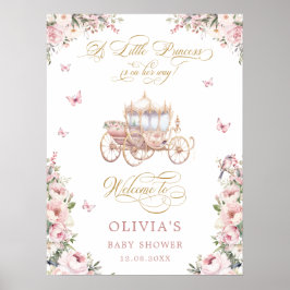 Välkommen till Little Princess Blommigt Baby Baby Poster