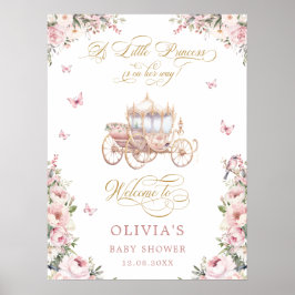 Välkommen till Little Princess Blommigt Baby Baby Poster