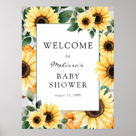 Välkommen till Little Pumpkin och Sunblommor Baby  Poster