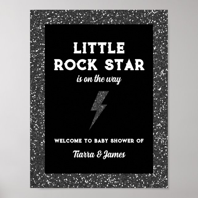 Välkommen till Little Rockstjärna Baby Shower Poster (Framsidan)