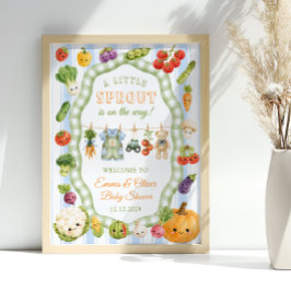 Välkommen till Little Sprout Pojke Baby Shower Poster