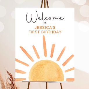Välkommen till Little Sunshine Girl Boho Sol Birth Poster