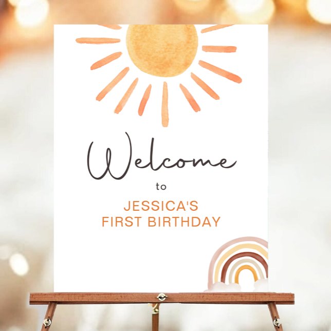 Välkommen till Little Sunshine Girl Boho Sol Birth Poster (Skapare uppladdad)