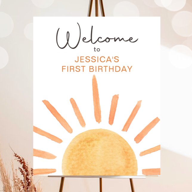 Välkommen till Little Sunshine Girl Boho Sol Birth Poster (Skapare uppladdad)