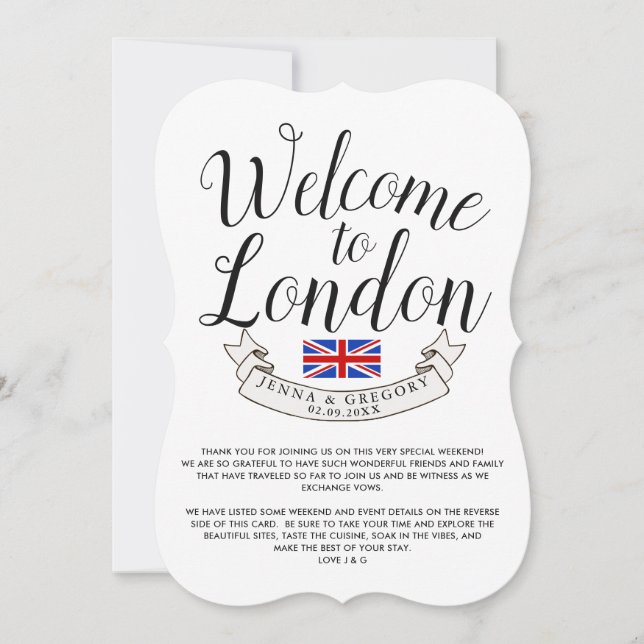 Välkommen till London | Anpassningsbar för destina Inbjudningar (Framsida)
