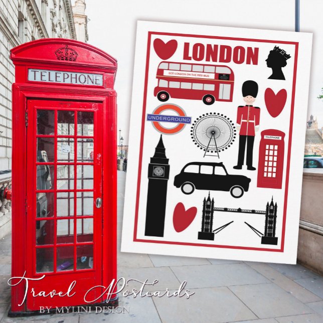 Välkommen till London Travel med enkel Vintage Vykort (Skapare uppladdad)